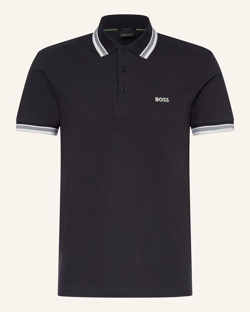 HUGO BOSS Piqué-Poloshirt Paddy Curved Regular Fit blau Dunkelblau