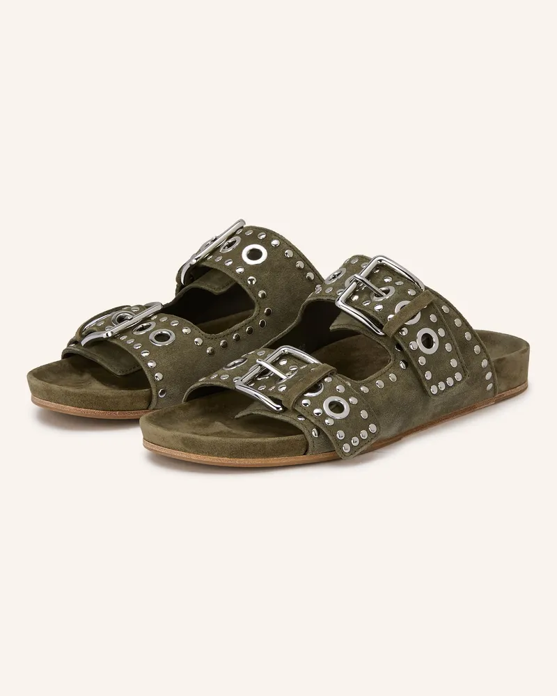 Kennel & Schmenger Pantoletten Love Mit Nieten gruen Oliv