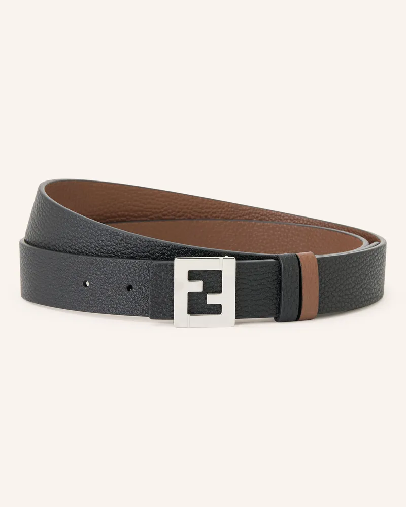 Fendi Ledergürtel Zum Wenden schwarz Schwarz
