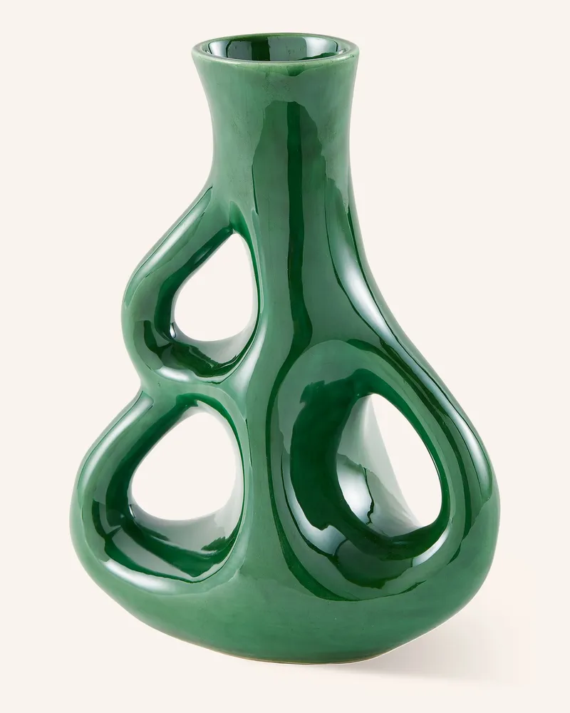 POLSPOTTEN Vase Three Ears S gruen Dunkelgrün