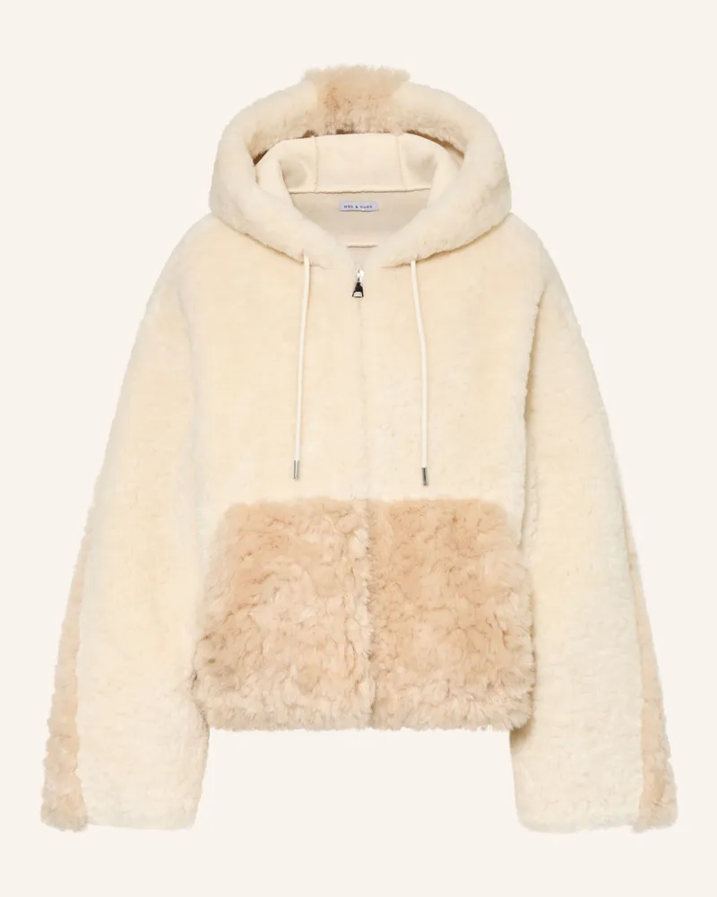 Mrs & HUGS Kunstfell-Jacke beige Ecru