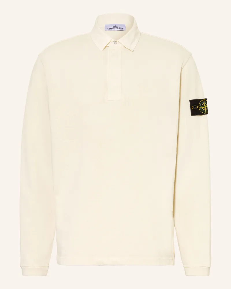 Stone Island Jersey-Poloshirt weiss Creme