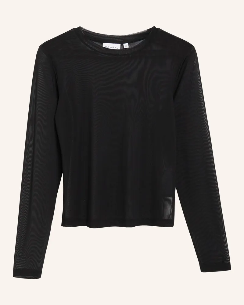 COMMA T-Shirt schwarz Schwarz