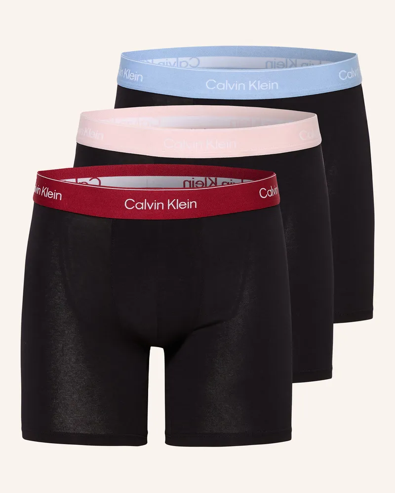 Calvin Klein 3er-Pack Boxershorts Icon Cotton Stretch rot Schwarz