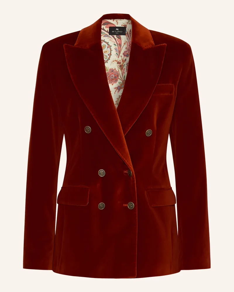 Etro Samtblazer rot Dunkelrot