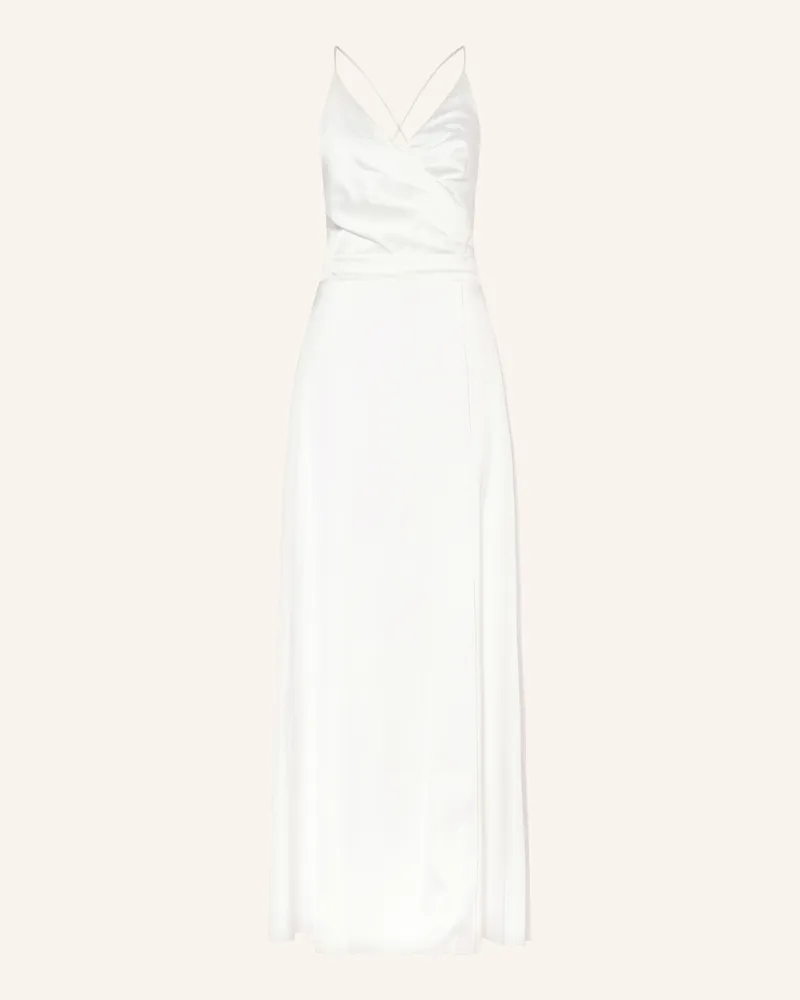 Apart Abendkleid in Wickeloptik Weiss