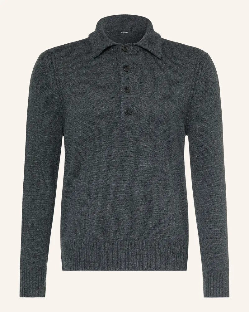 Reiss Strick-Poloshirt County grau Dunkelgrau