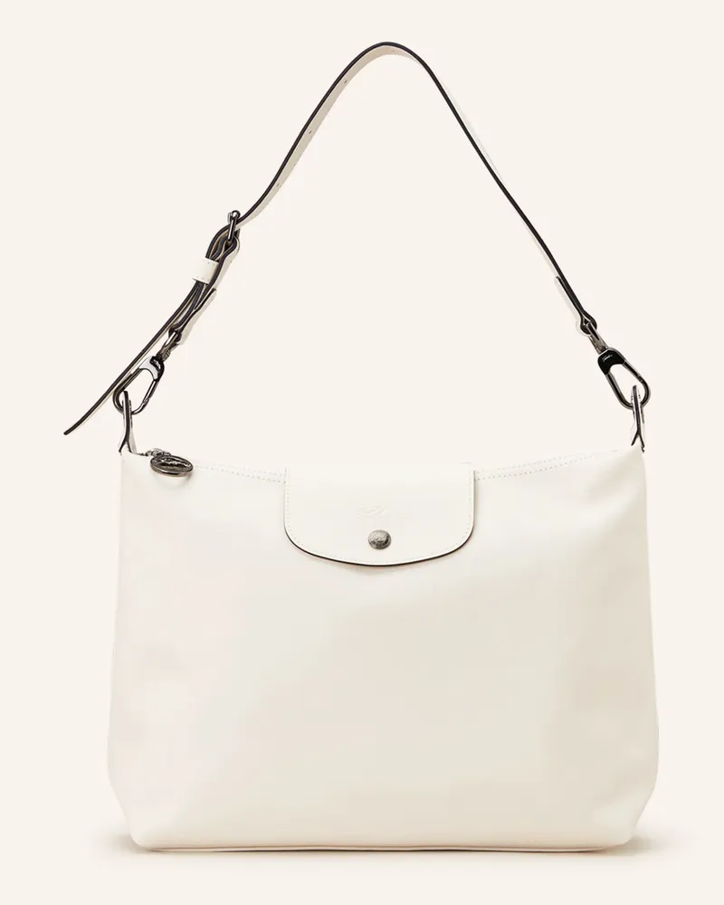 Longchamp Handtasche Le Pliage Cuir weiss Ecru