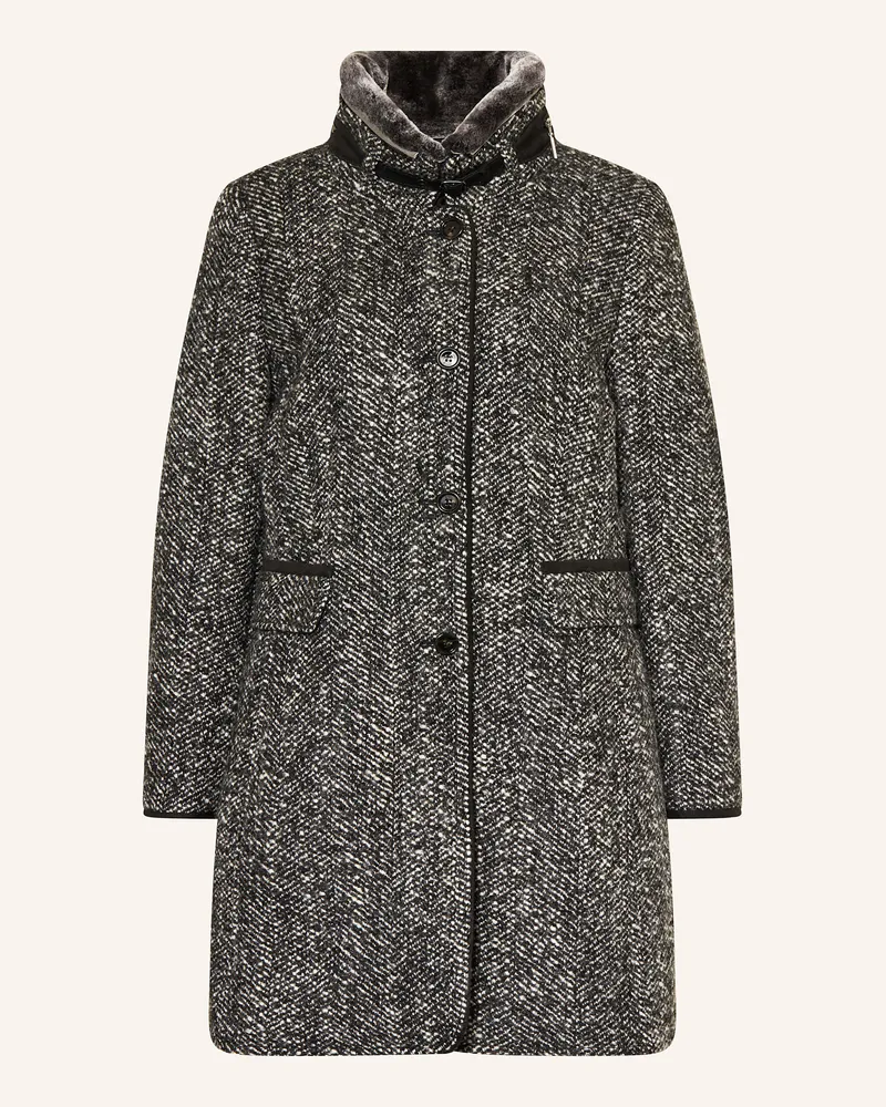 Gil Bret Mantel mit abnehmbarem Kunstfell Schwarz