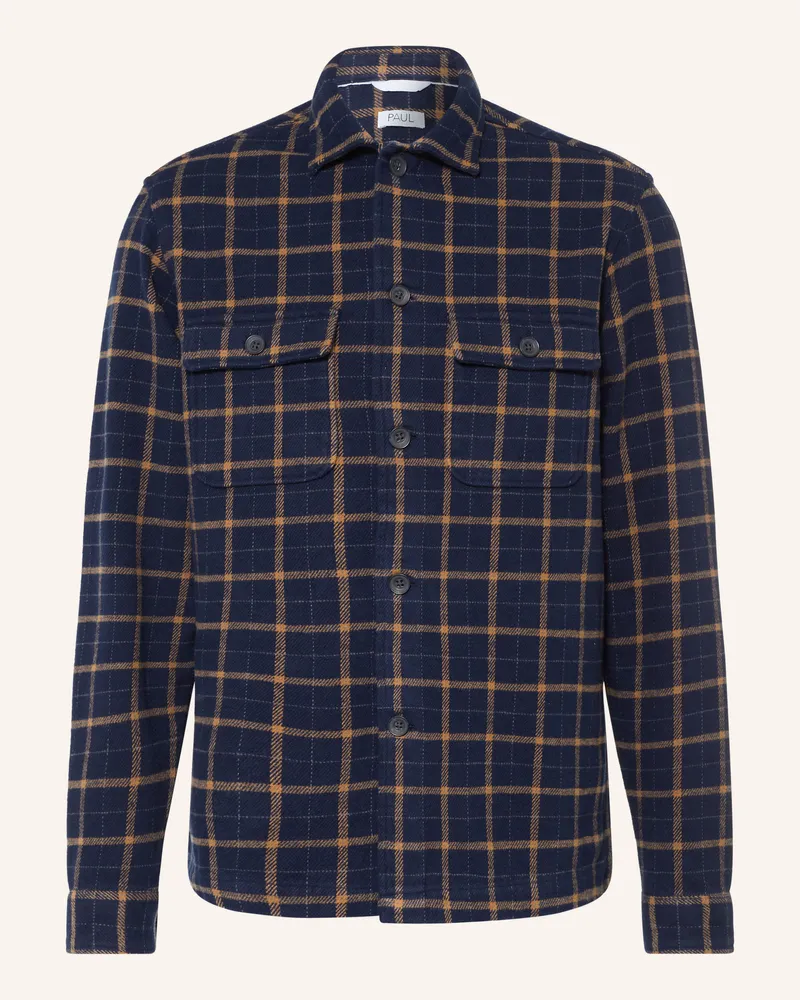 paul Overshirt Aus Flanell blau Dunkelblau