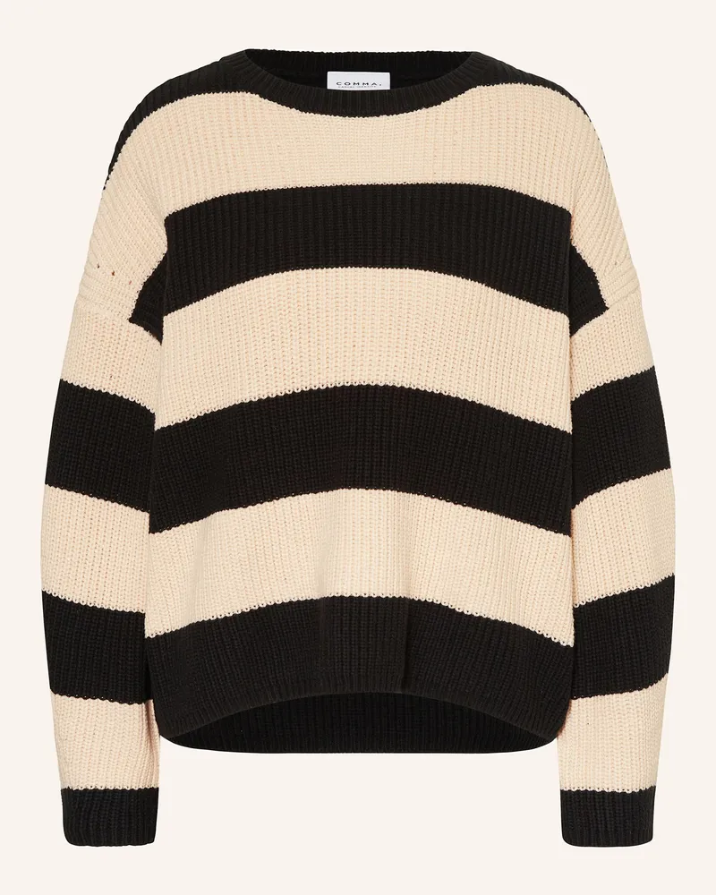 COMMA Pullover mit Pailletten Schwarz