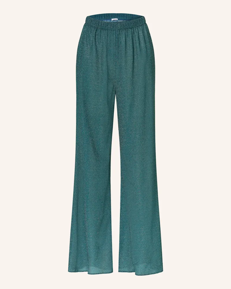 Oséree Marlenehose Lumiere Mit Glitzergarn blau Petrol