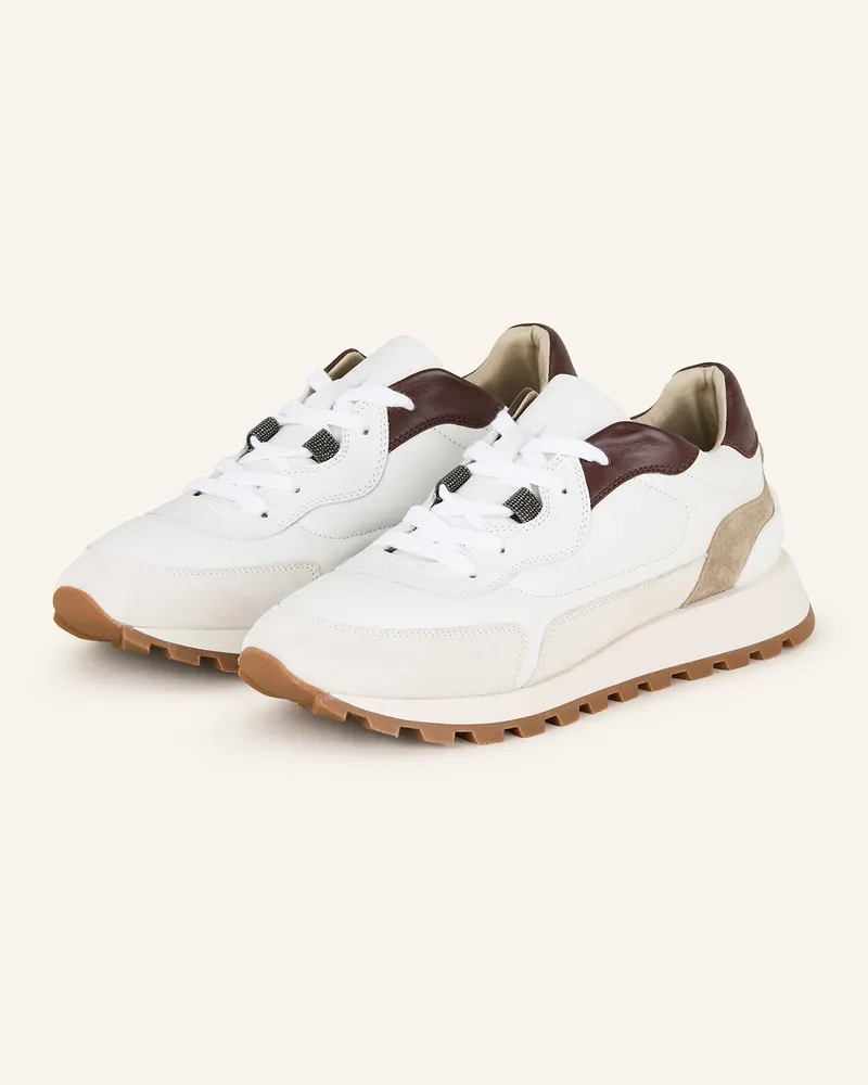 Brunello Cucinelli Sneaker mit Schmuckperlen Weiss
