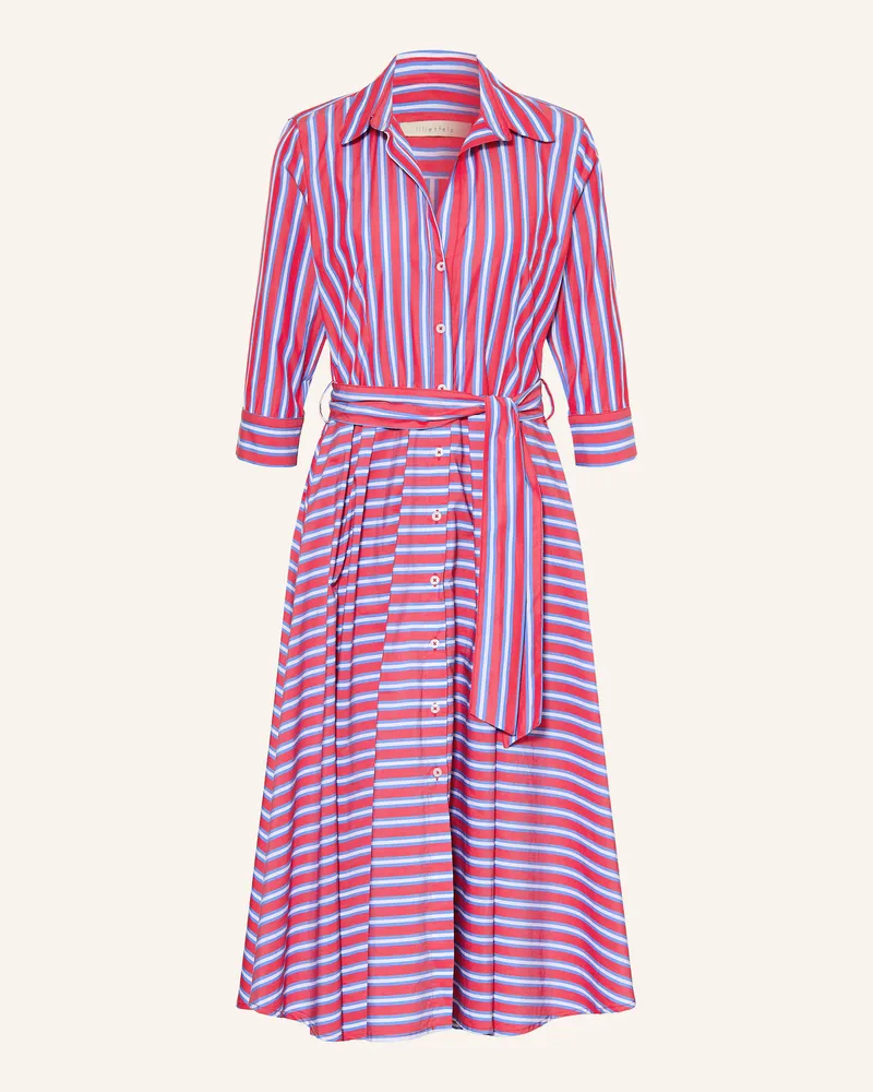 lilienfels Hemdblusenkleid mit 3/4-Arm Rot