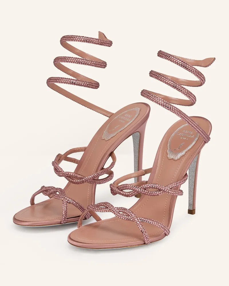 René Caovilla Sandaletten Mit Schmucksteinen rosa Altrosa