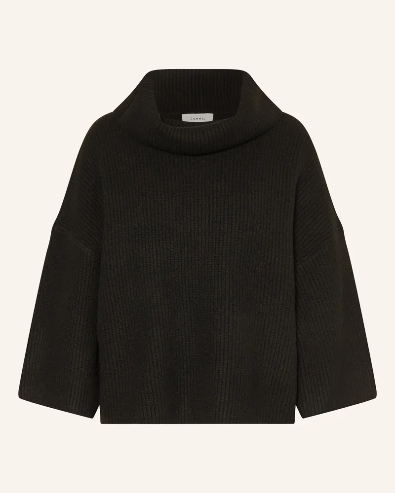 COMMA Rollkragenpullover Schwarz