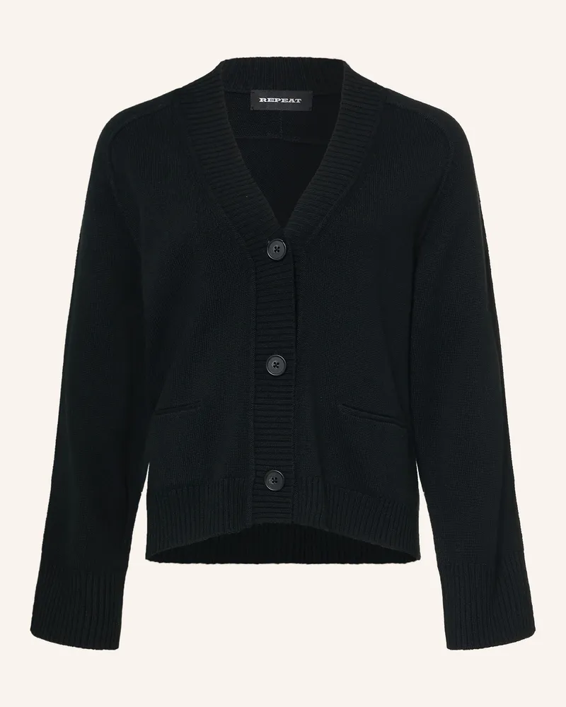 Repeat Strickjacke Mit Cashmere schwarz Schwarz