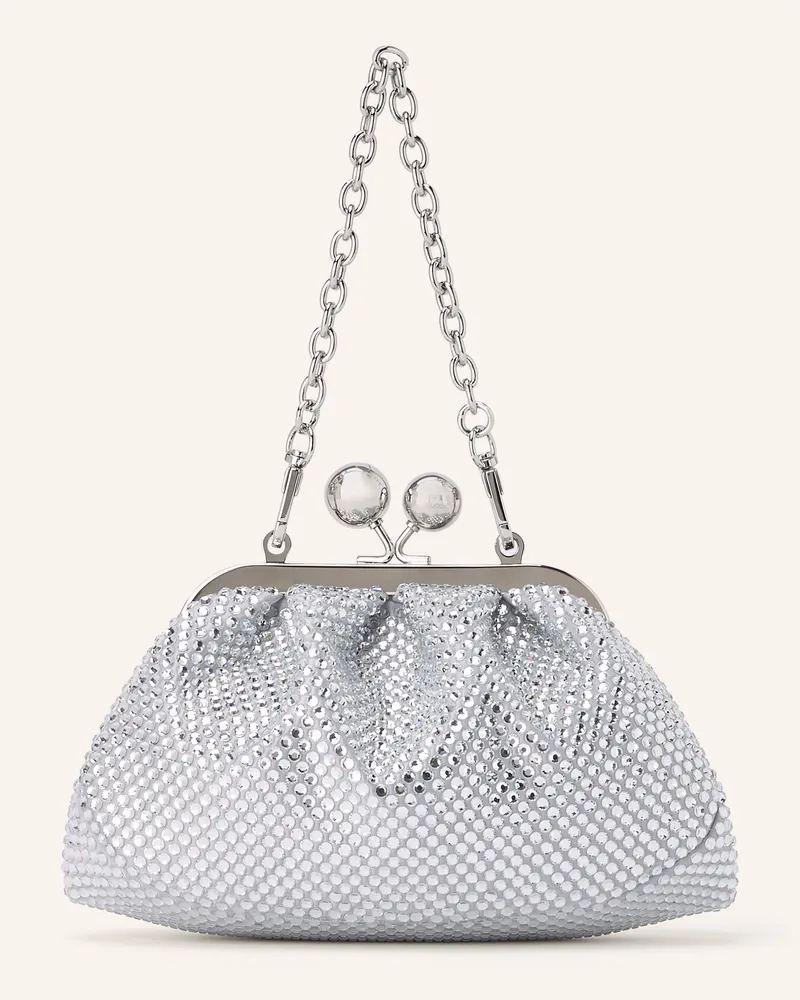 Max Mara Umhängetasche Vino Mit Schmucksteinen silber Silber