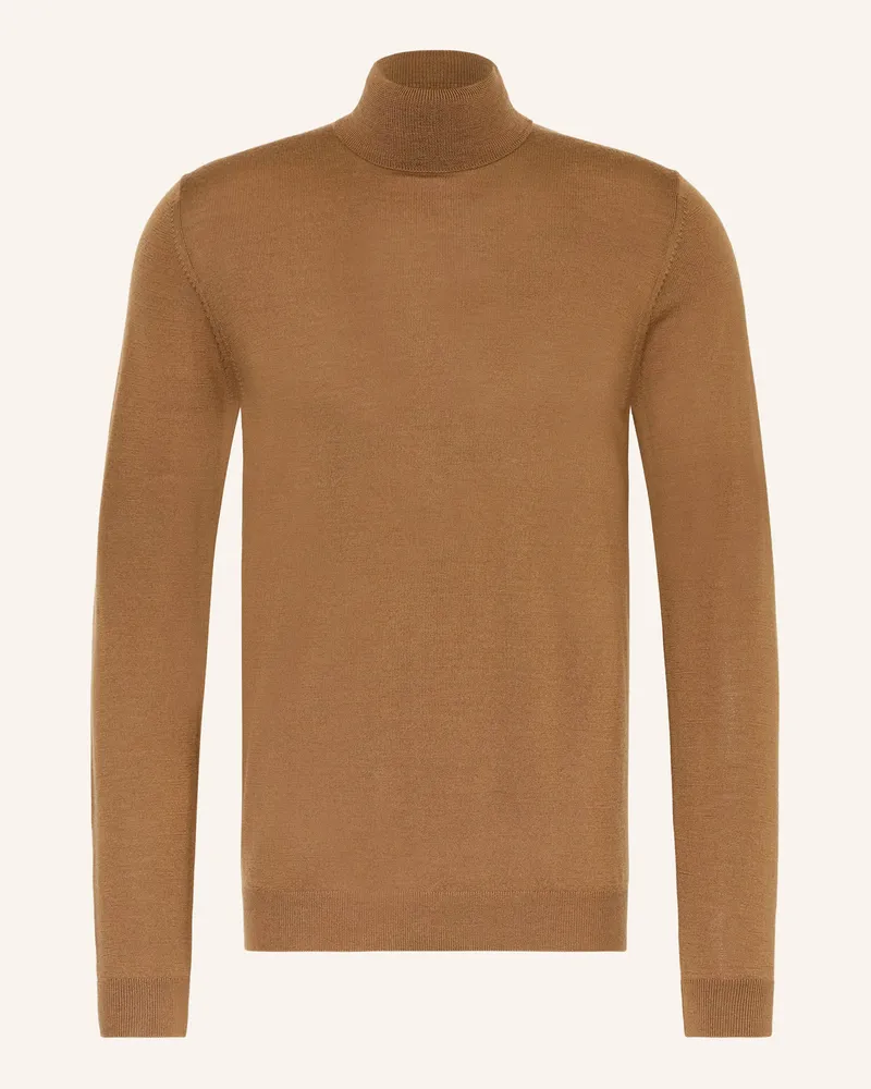 paul Rollkragenpullover aus Merinowolle Cognac