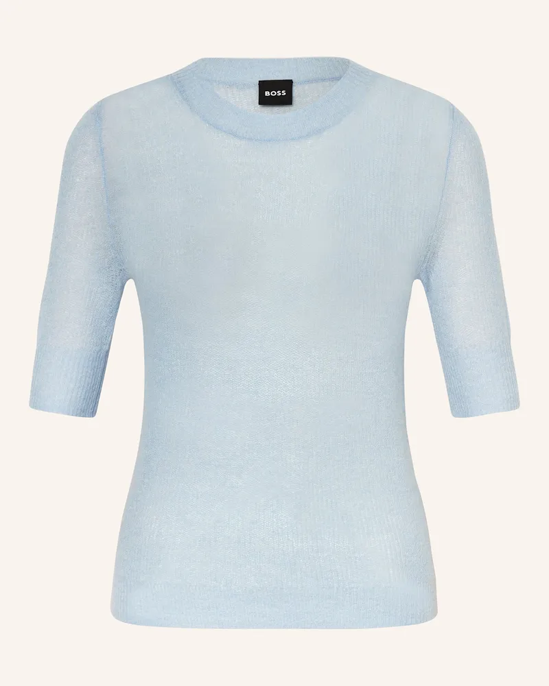 HUGO BOSS Strickshirt FUSIONANA Hellblau