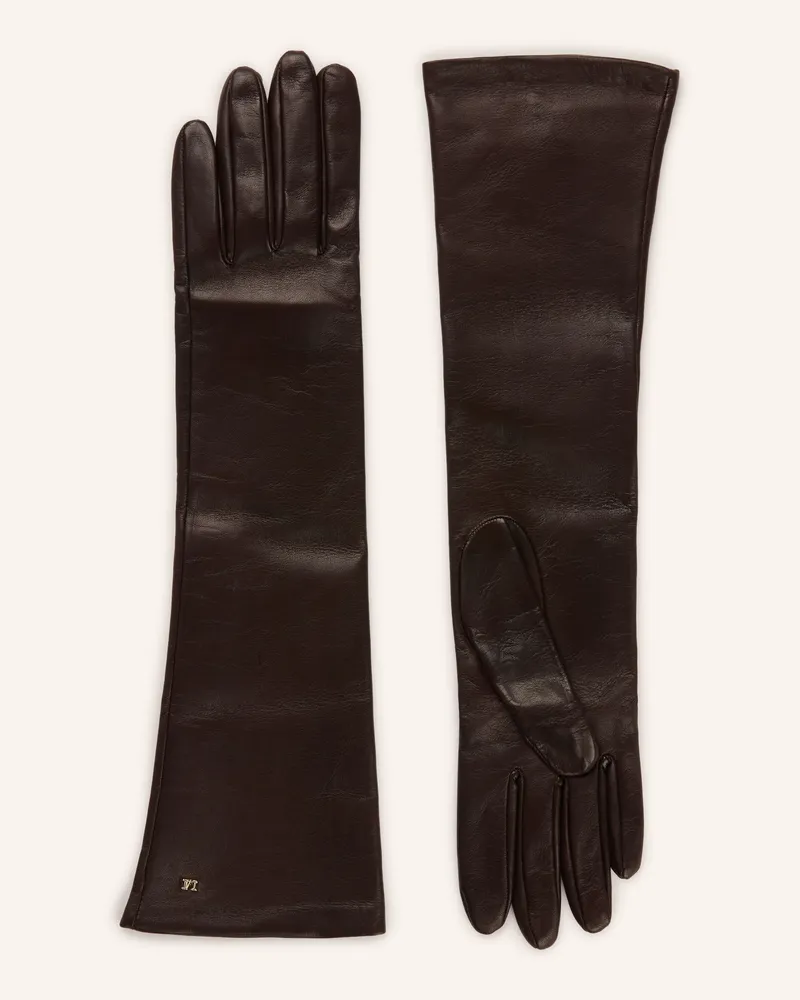 Max Mara Lederhandschuhe Afidee braun Dunkelbraun
