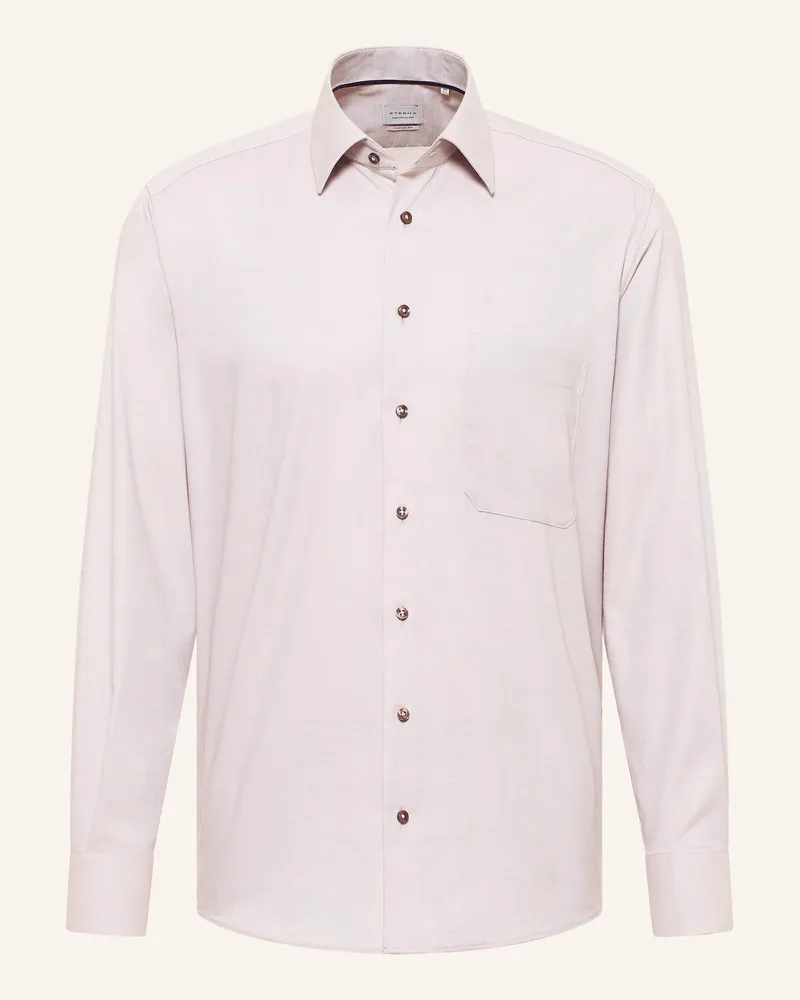 Eterna Piqué-Hemd Comfort Fit Beige