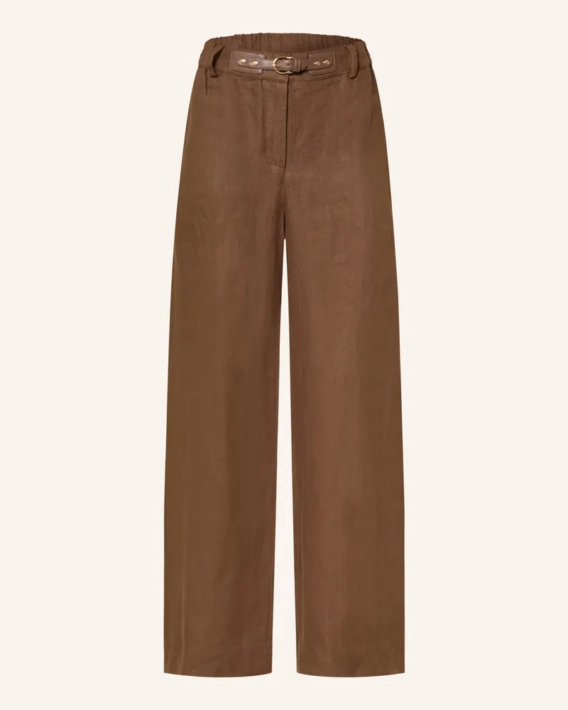 Maje Marlenehose aus Leinen Braun