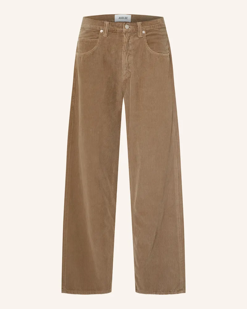 AGOLDE Cordhose Regular Fit braun Khaki