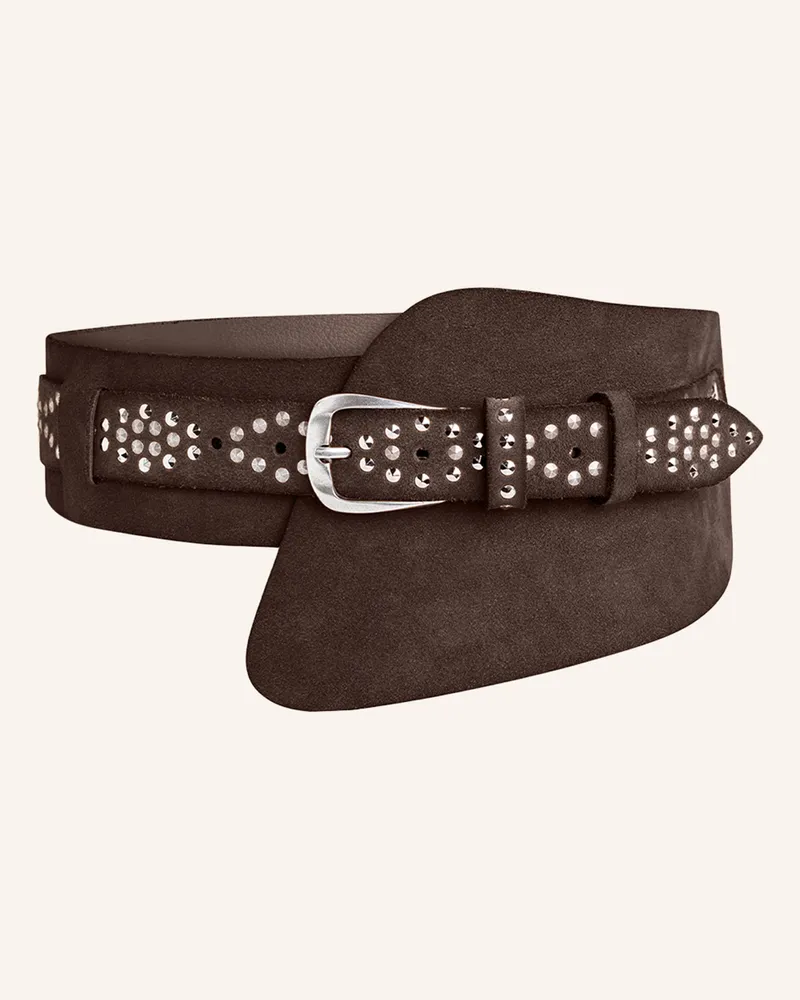 b.belt Gürtel Mit Nieten braun Dunkelbraun