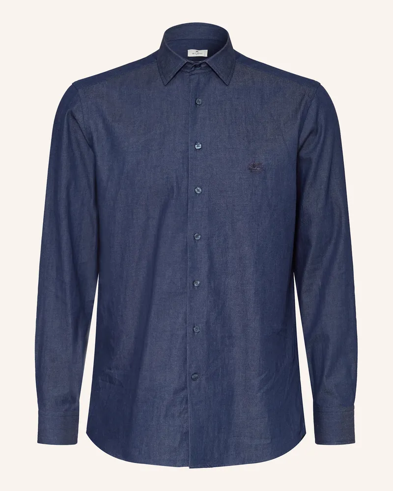 Etro Hemd Regular Fit In Jeansoptik blau X0880