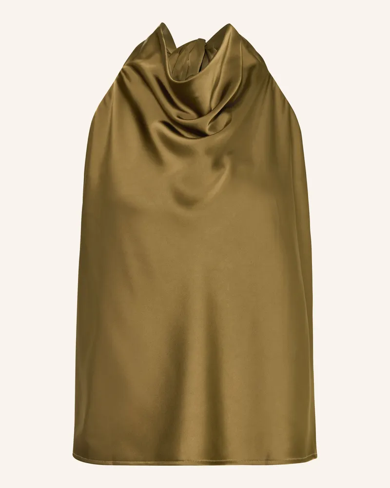 Gestuz Neckholder-Top Gzcerina Aus Satin gruen Khaki