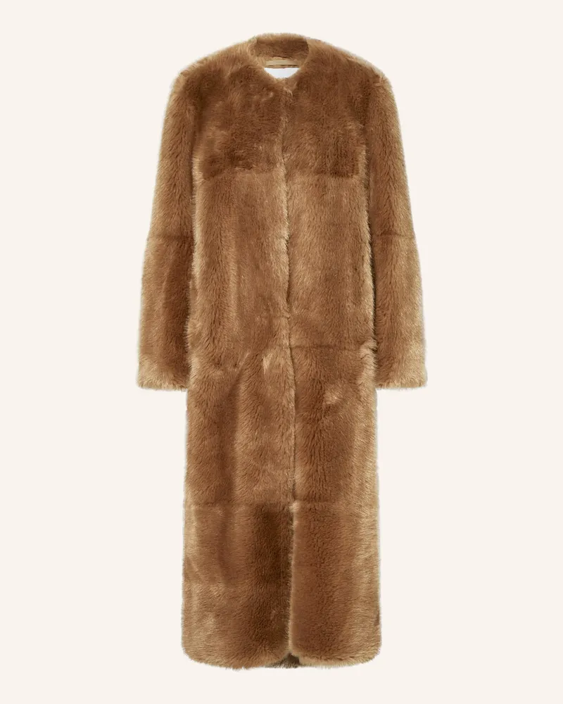 STAND Kunstfell-Mantel HILMA Camel