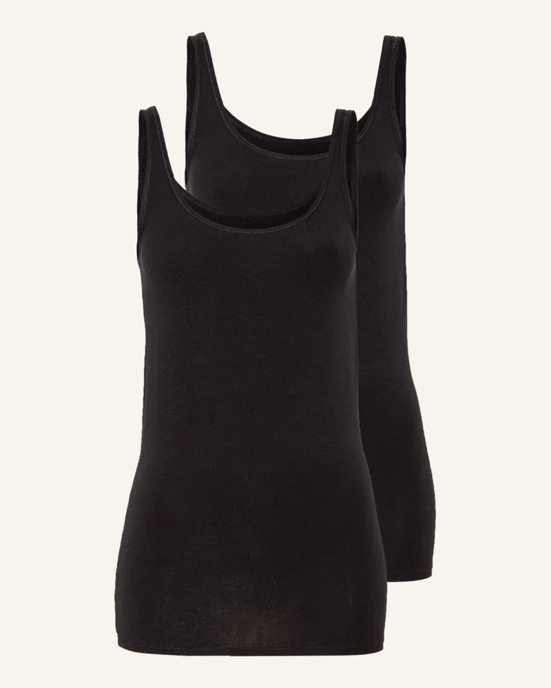 Schiesser 2er-Pack Tops 95/5 schwarz Schwarz