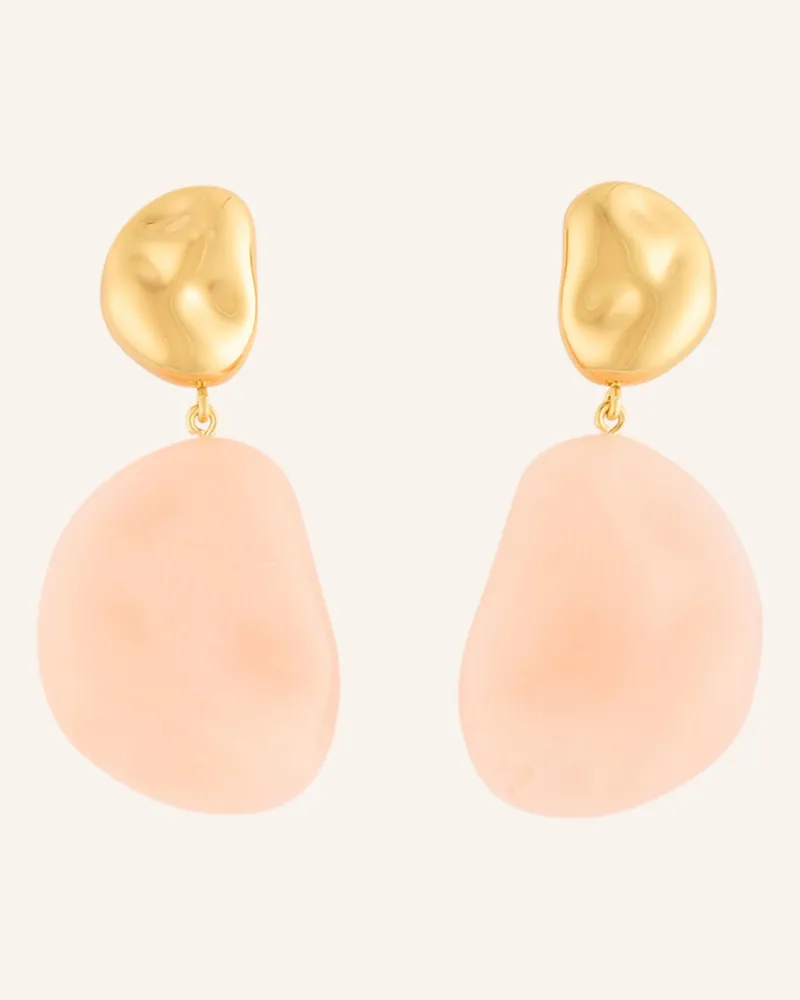 Vanessa Baroni Ohrhänger Double Nugget rosa Lachs