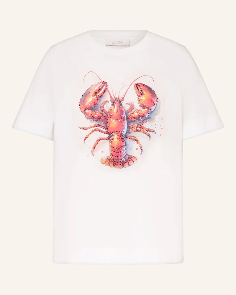 Rich&Royal T-Shirt mit Schmucksteinen Weiss