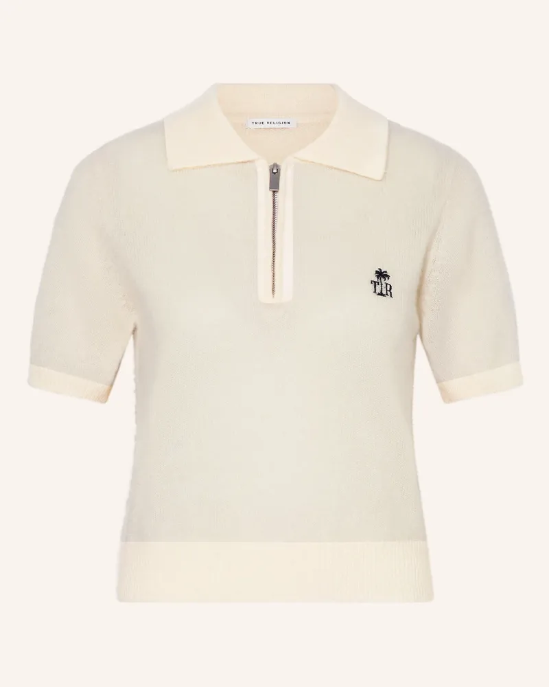 True Religion Strick-Poloshirt AMARA aus Cashmere Beige