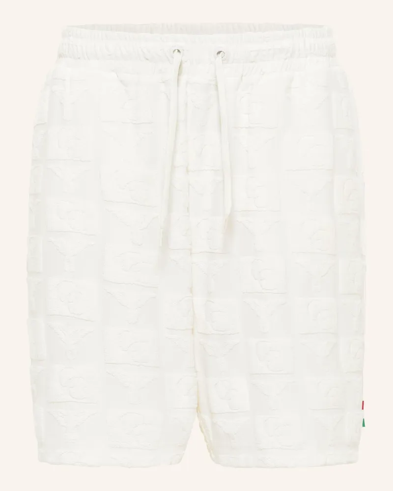 Carlo Colucci Oversize Short Mit Frotteeinsätzen Egarter weiss Weiss
