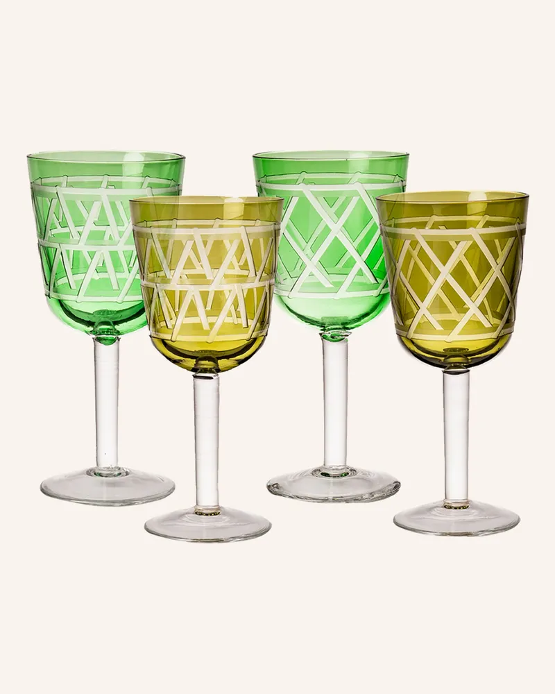 POLSPOTTEN 4er-Set Weingläser gruen Grün