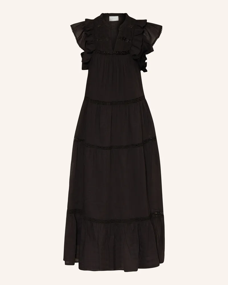 Neo Noir Kleid Ankita Mit Lochspitze schwarz Schwarz