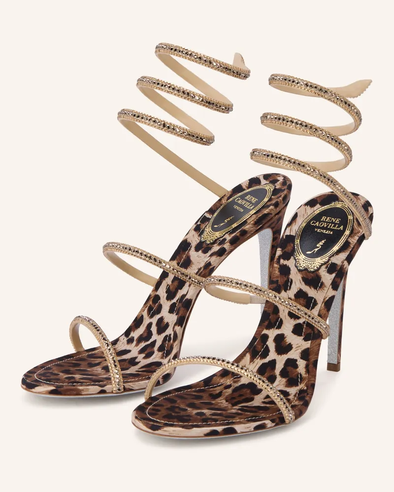 René Caovilla Sandaletten Cleo Mit Schmucksteinen beige Schwarz