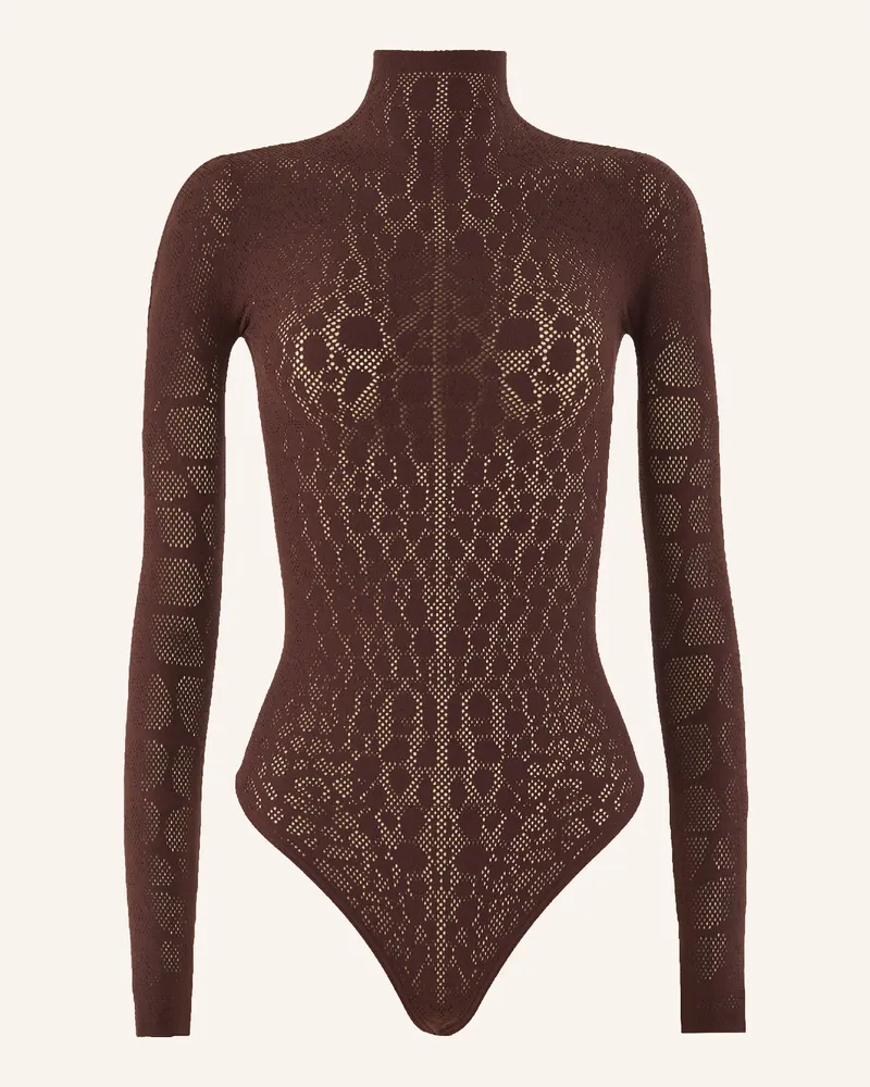 Wolford Body REPTILE NET STRING BODY Braun