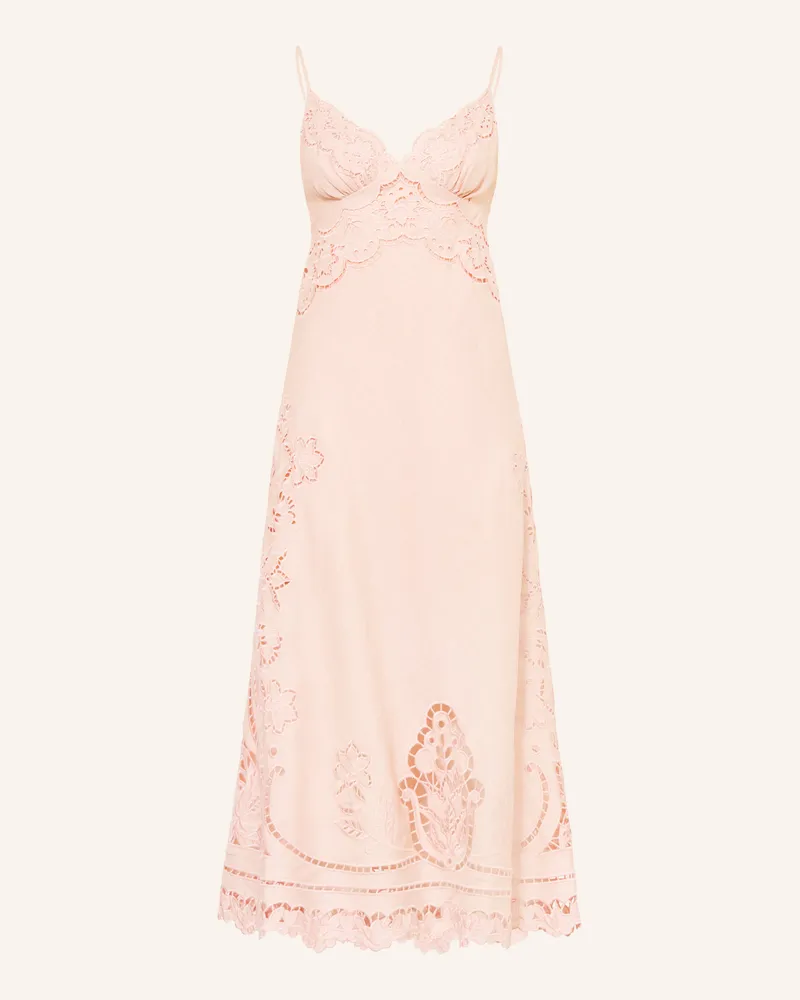 FARM Rio Kleid Mit Lochspitze rosa Hellrosa