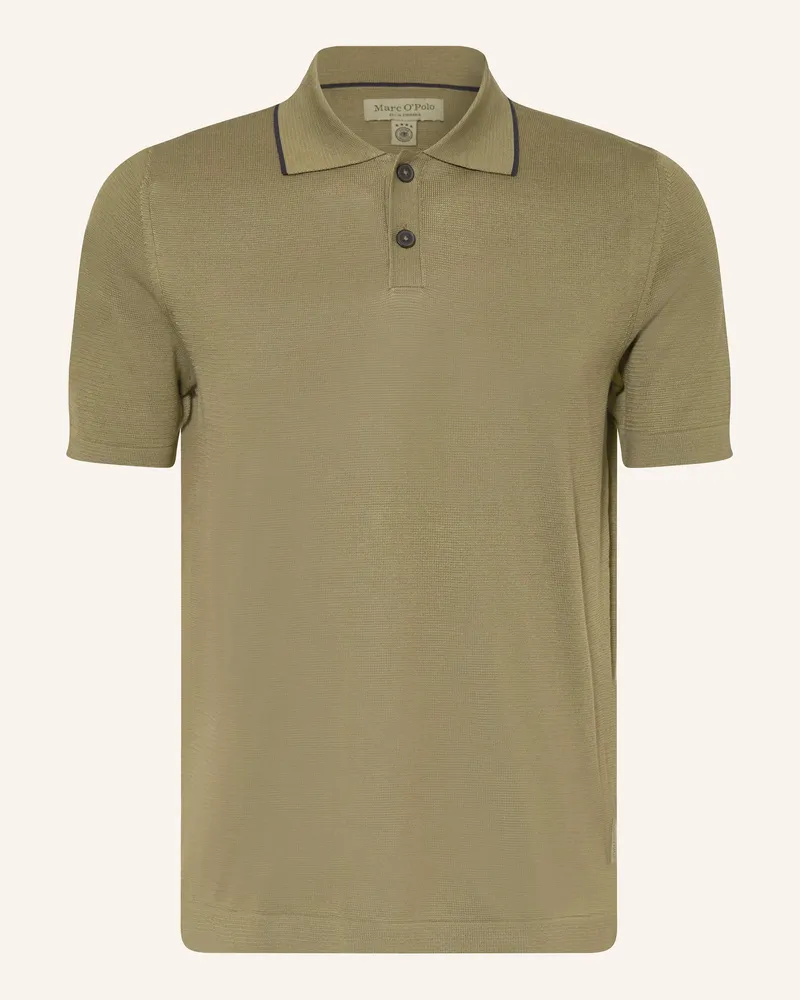 Marc O'Polo Strick-Poloshirt Oliv