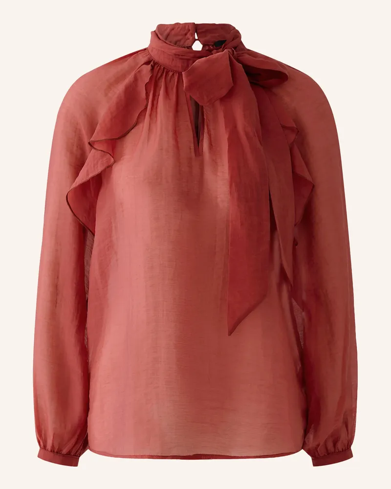 Oui  Schluppenbluse Mit Volants rot Dunkelrot