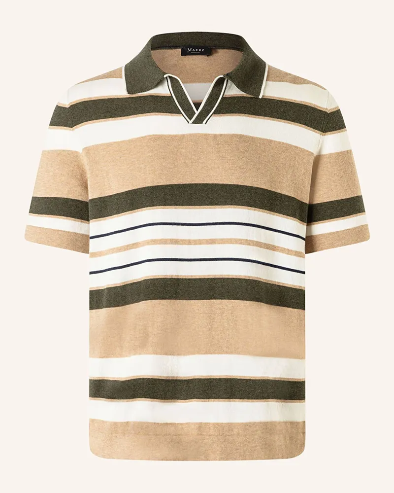 Maerz Strick-Poloshirt braun Hellbraun