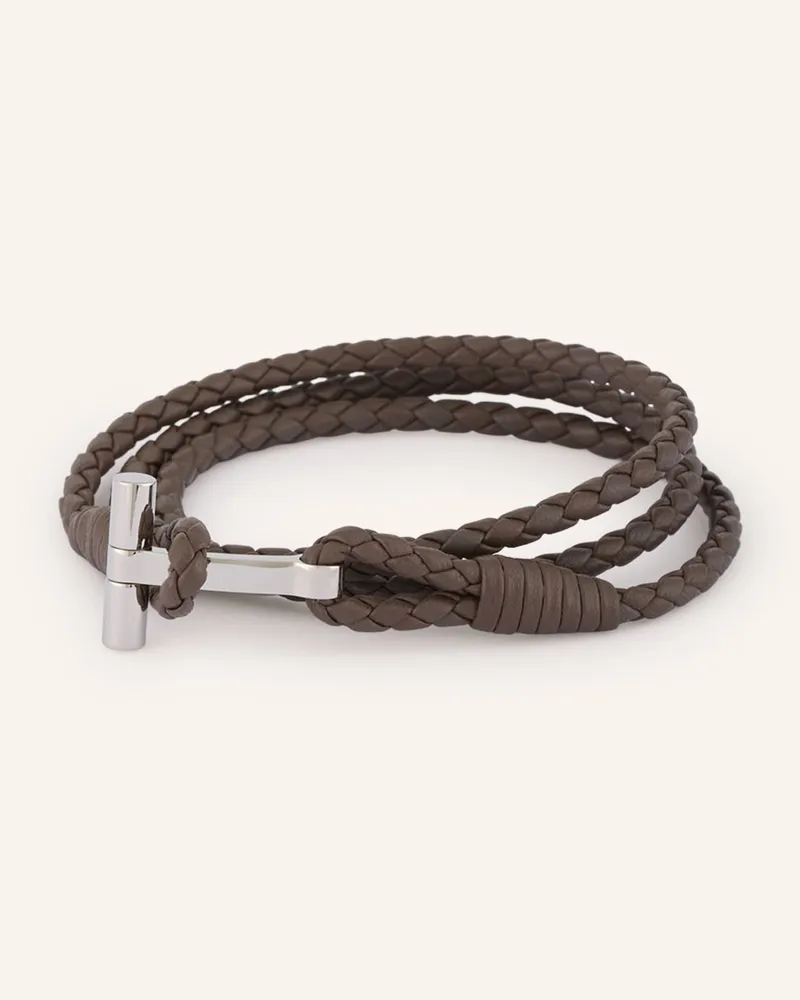 Tom Ford Lederarmband grau Braun