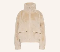 Kunstfell-Jacke beige