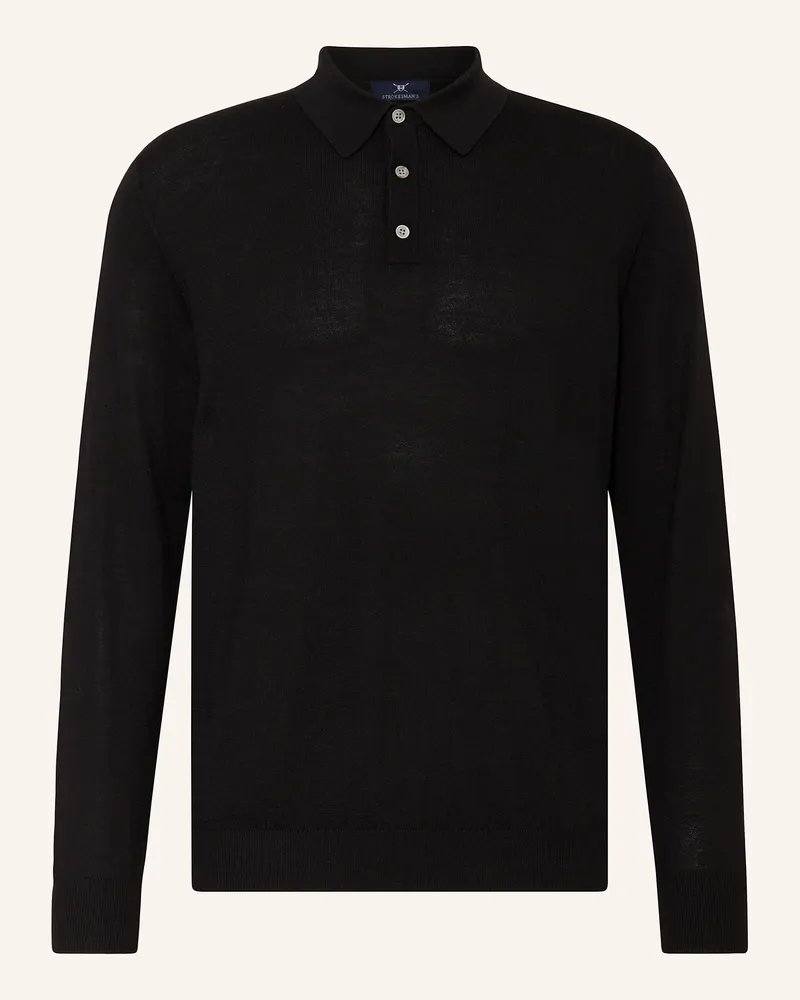 Strokesman's Strokesman Strick-Poloshirt schwarz Schwarz