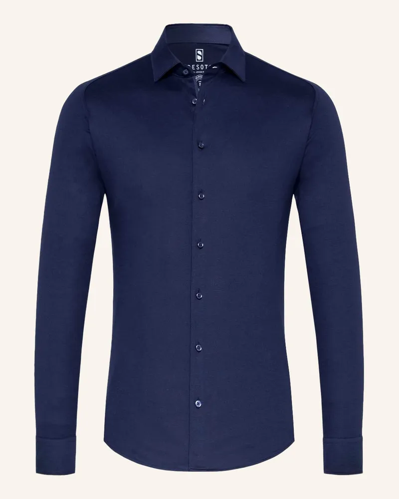 DESOTO Jerseyhemd Slim Fit Blau