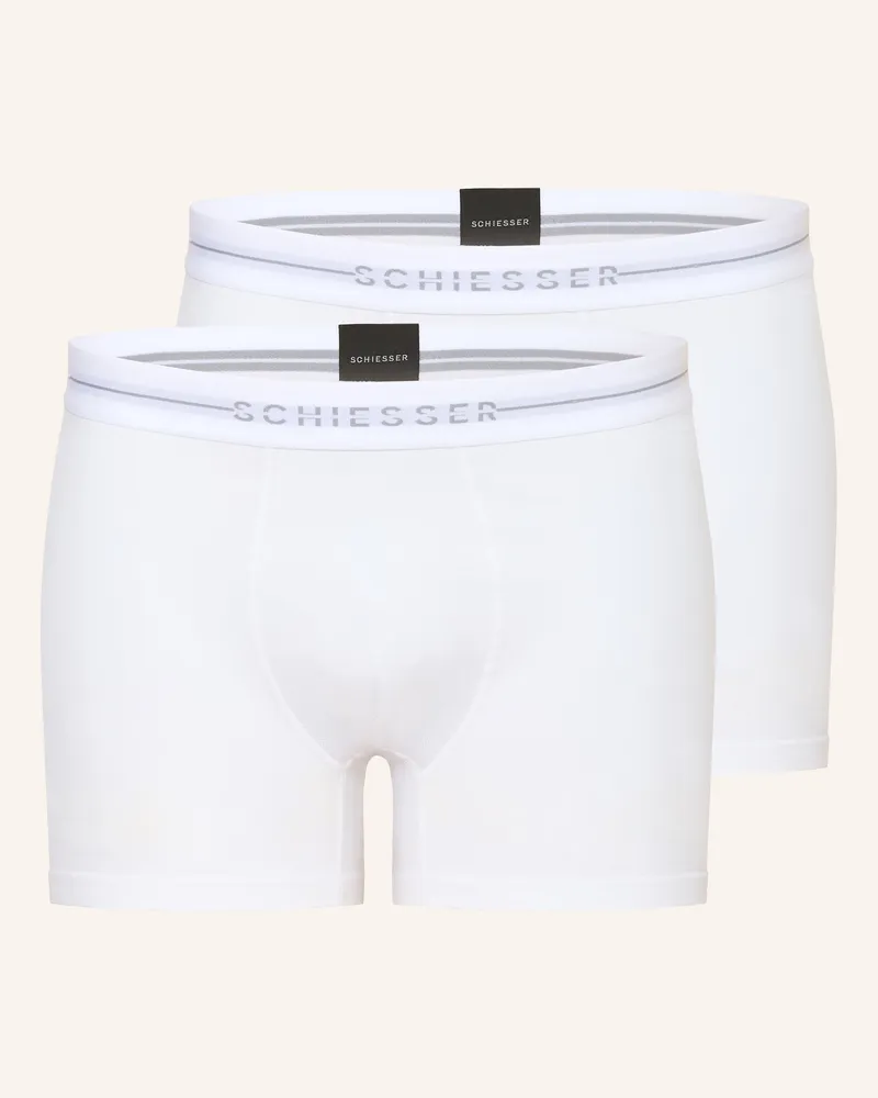 Schiesser 2er-Pack Boxershorts weiss Weiss